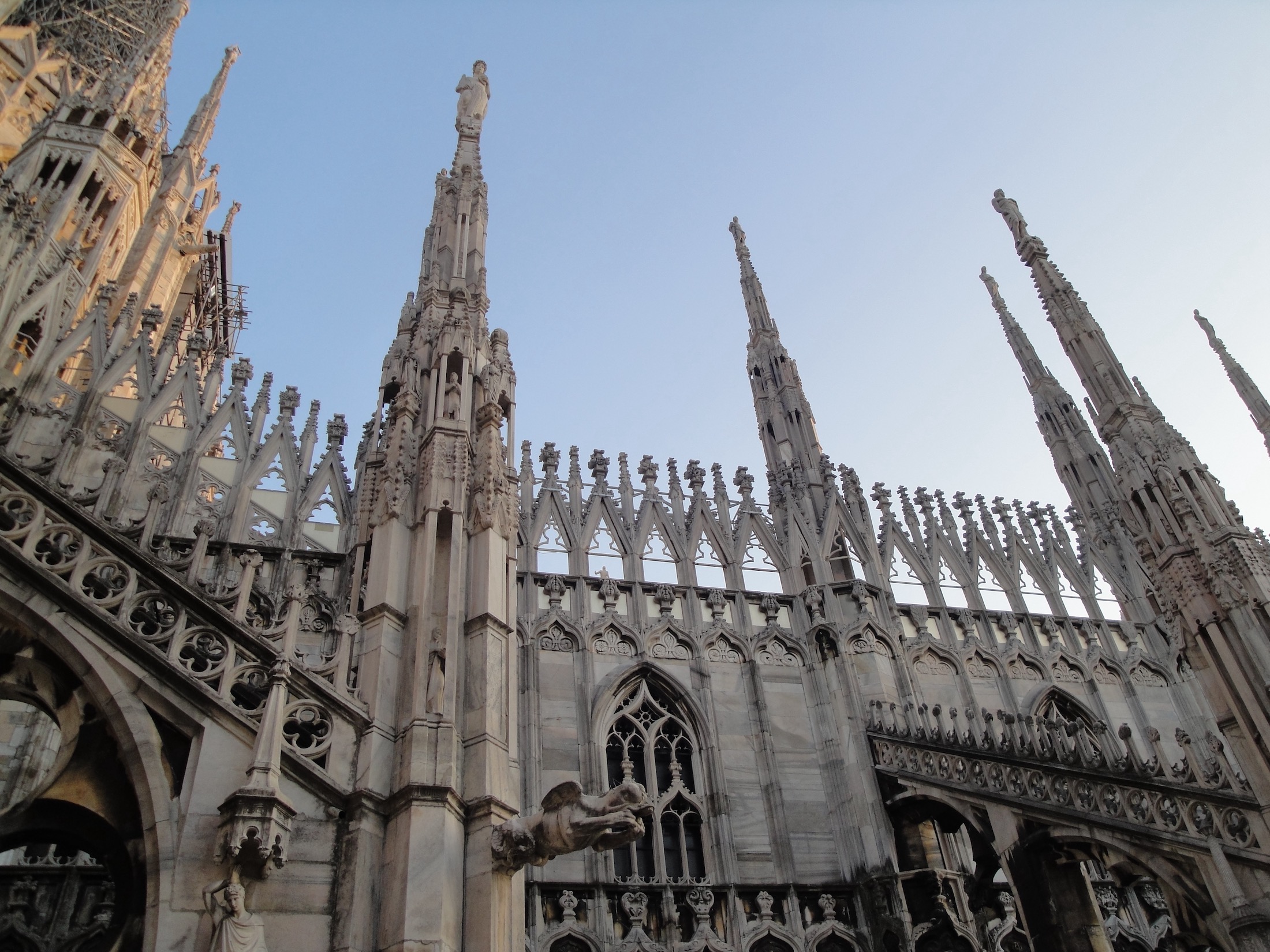 Spires on the top of the Milano Duomo