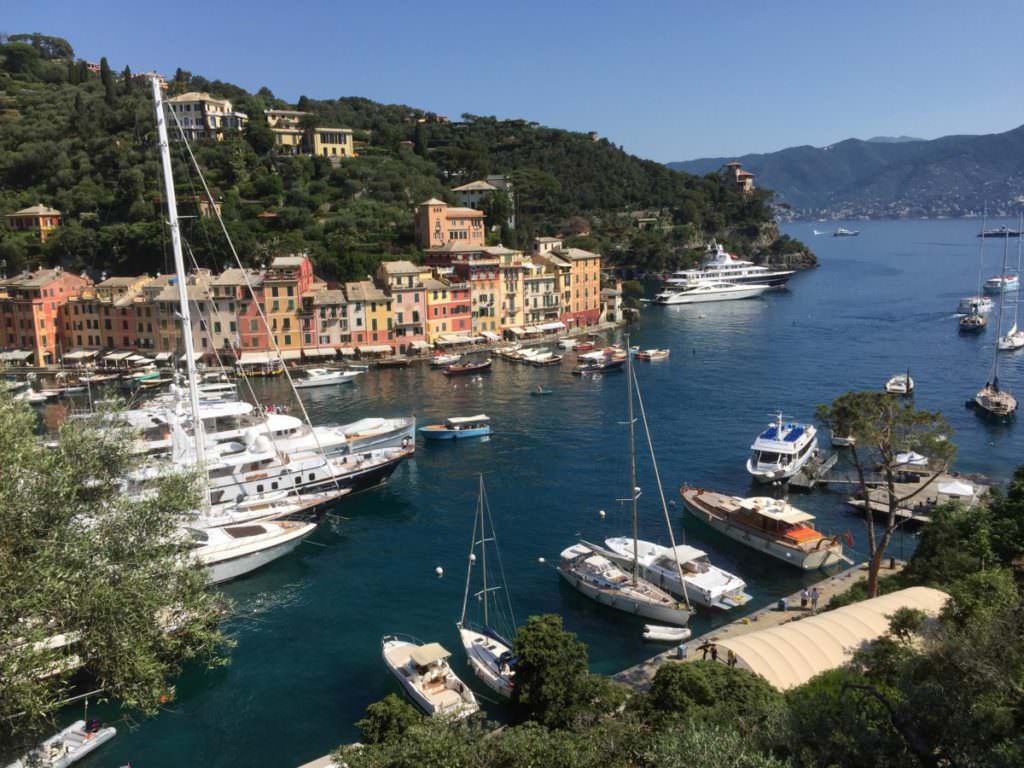 Deep blues of Portofino harbor